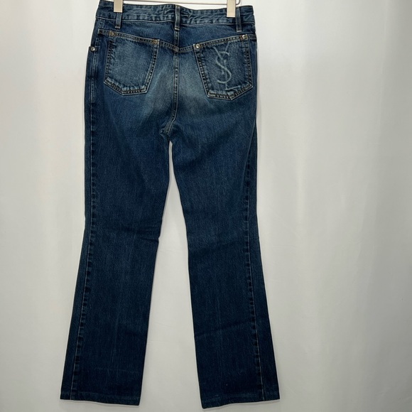 Rate Yves Saint Laurent Rive Gauche Boot Cut Cotton Jeans YSL stamp - Picture 2 of 16